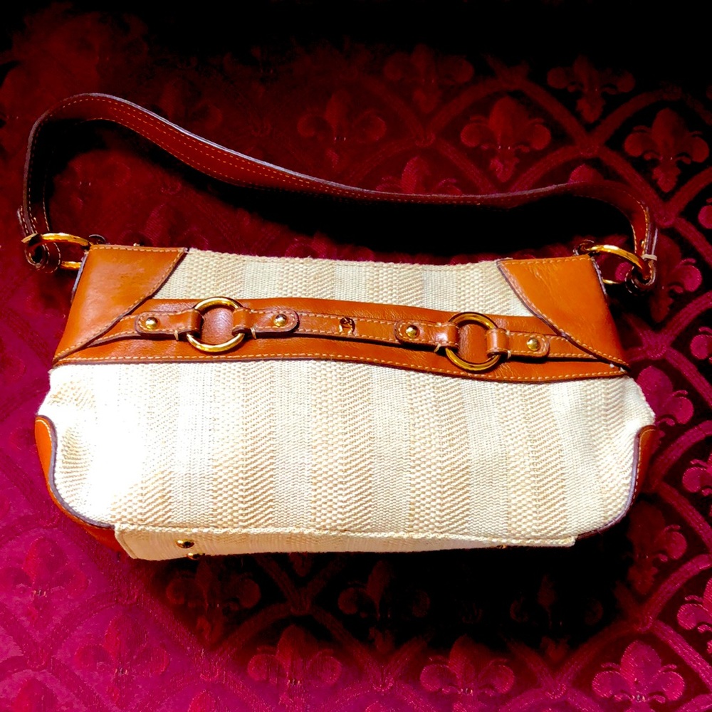 Aigner Cloth Weave and Leather Shoulder Bag